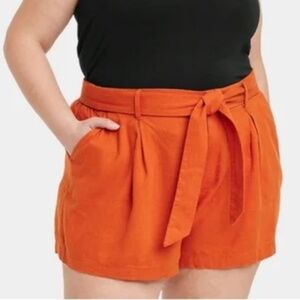 Ava & Viv- High waisted pleated woven shorts